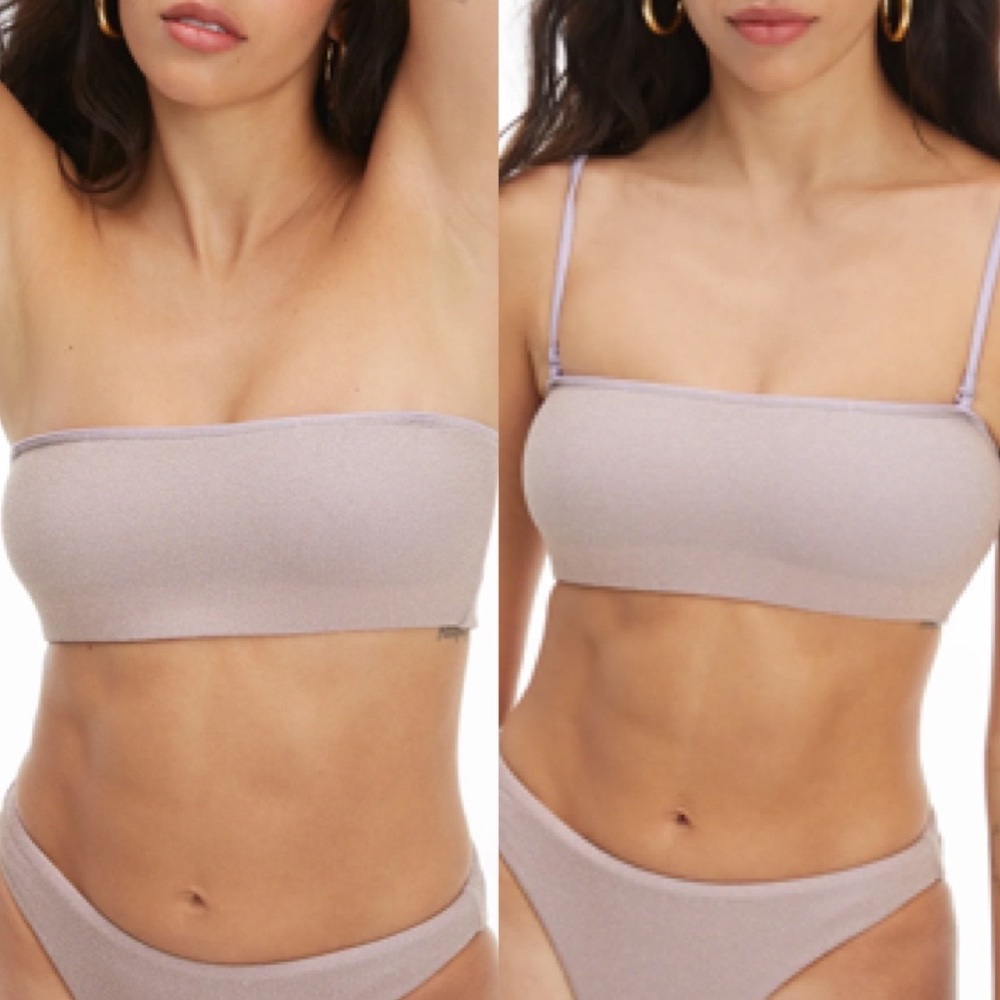Good American Sparkle Rib Bandeau Top